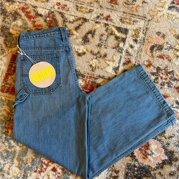 NWT MOTHER Snacks Fun Dip Utility Jeans - Picture 2 of 10